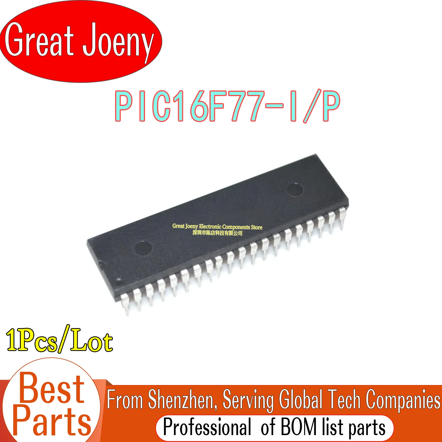 

100% New Original PIC16F77-I/P PIC16F77 IC MCU 8BIT 14KB FLASH Chipset DIP-40
