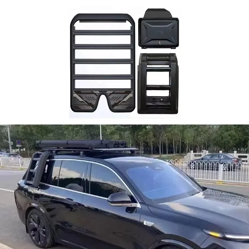 Modified car roof extension platform luggage rack folding ladder side backpack