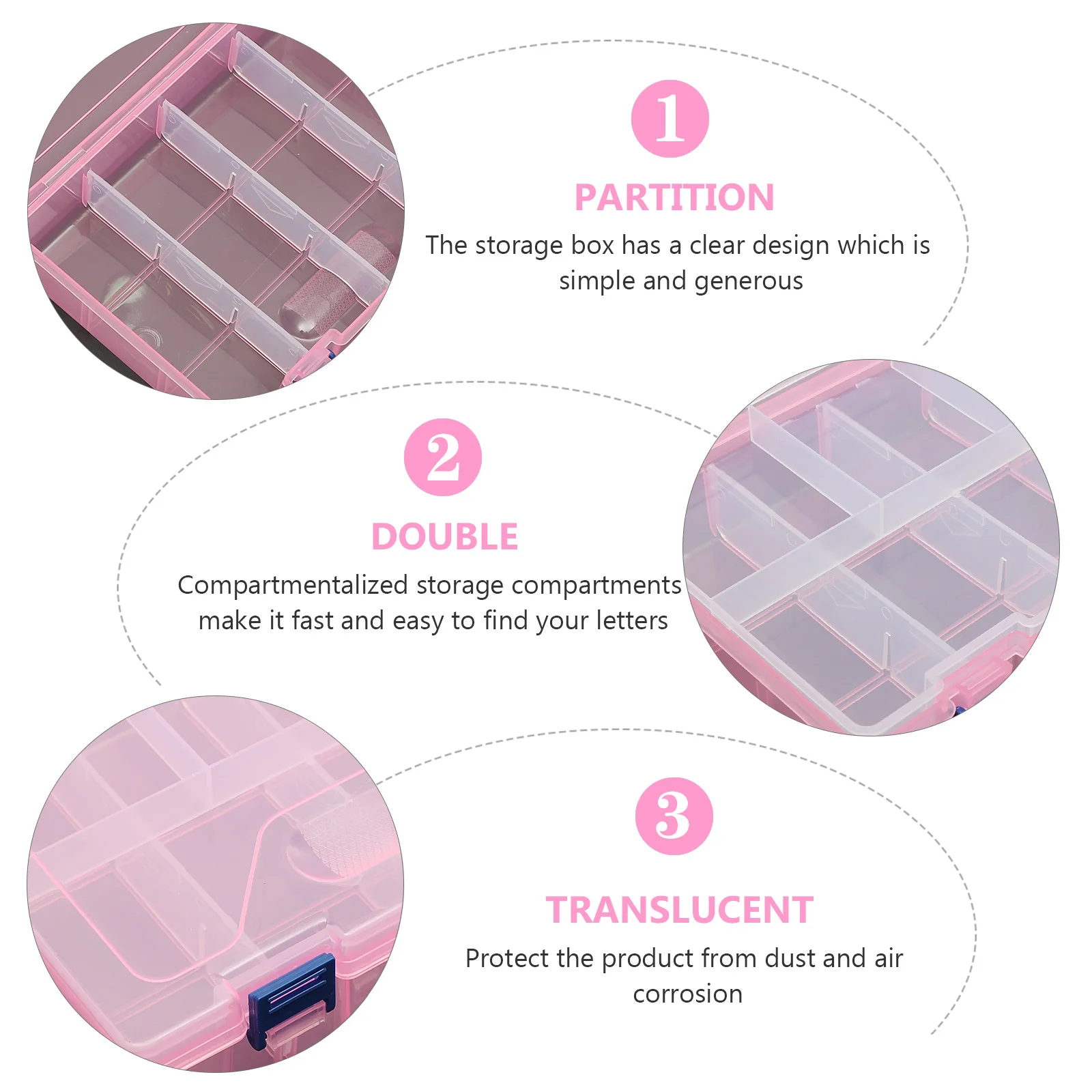 

Adjustable Divider Plastic Storage Box Clear Compartment Organizer for Jewelry Beads Crafts Small Parts Tool Art Supplies