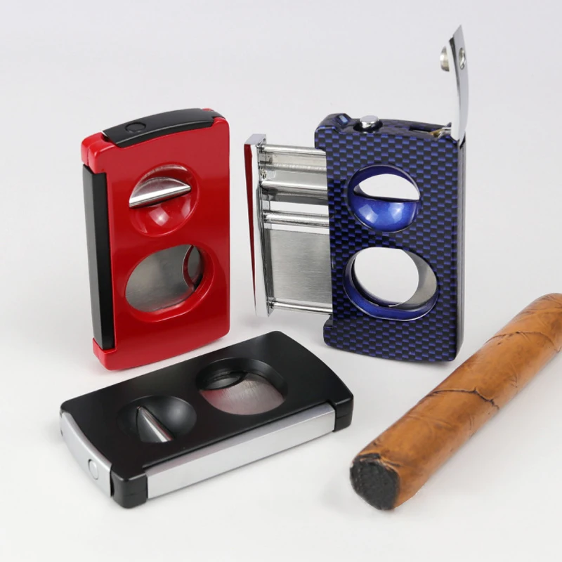 

3 In 1 Metal Cigar Cutter Portable Cigar Punch V-Cut Smoking Accessories Gadgets Blade Drill Cigar Hole Puncher Pocket Men Gifts