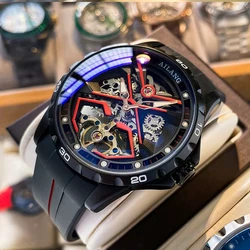 AILANG Mens Watches Top Brand Luxury Tourbillon Mechanical Watch for Men Fashion Silicone Strap Waterproof Skeleton Wristwatch