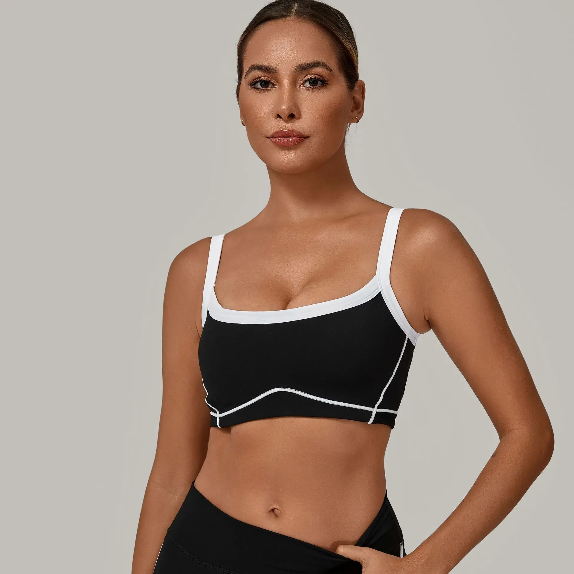 

Fashion Patchwork Sexy Sports Bra Camis Women's Underwear Breathable Quick Dry Gym Workout Top Fitness Backless Bra Sportswear