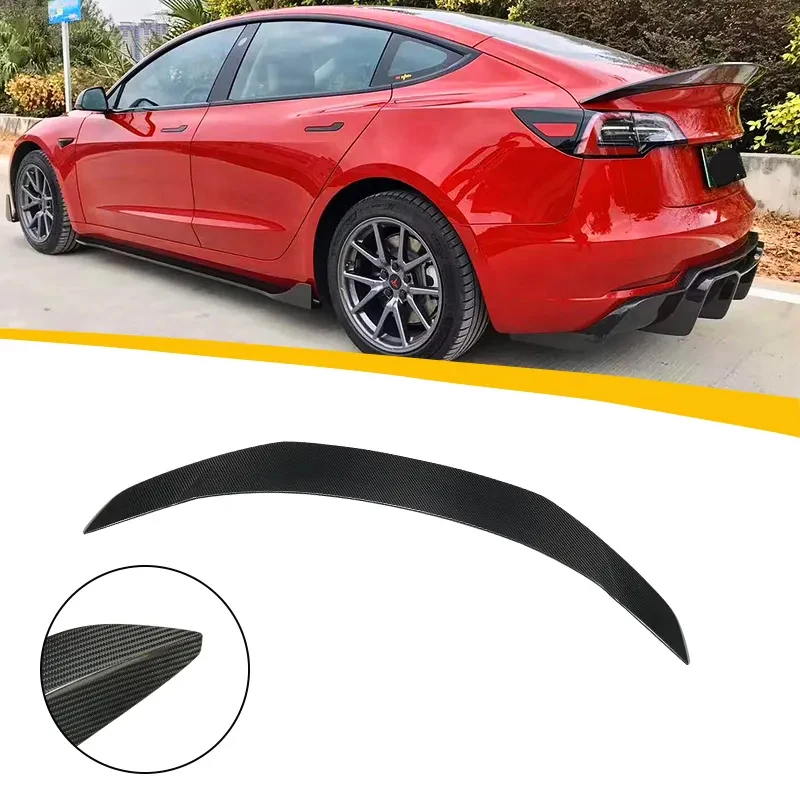 

Damei Automotive Carbon Fiber Rear Spoiler Customize High Quality Carbon Body Parts For Model 3