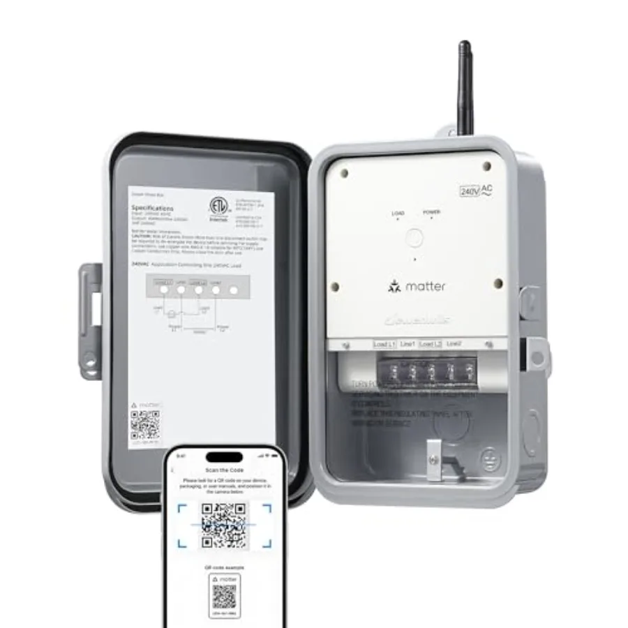 

Умный таймер для насоса Matter Smart Pool Pump Timer 240V 3HP 40A, металлический корпус, сверхмощный таймер-выключатель для водонагревателя бассейна, совместим с Apple HomeKit