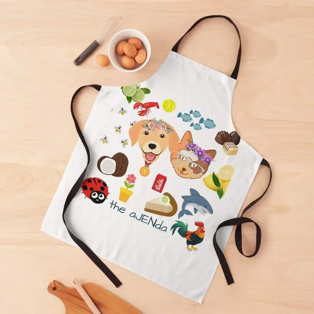 

aJENda --your two favorite podcasters! Apron Kitchen For Women bib For Man Haircut Chef Uniform Woman Apron