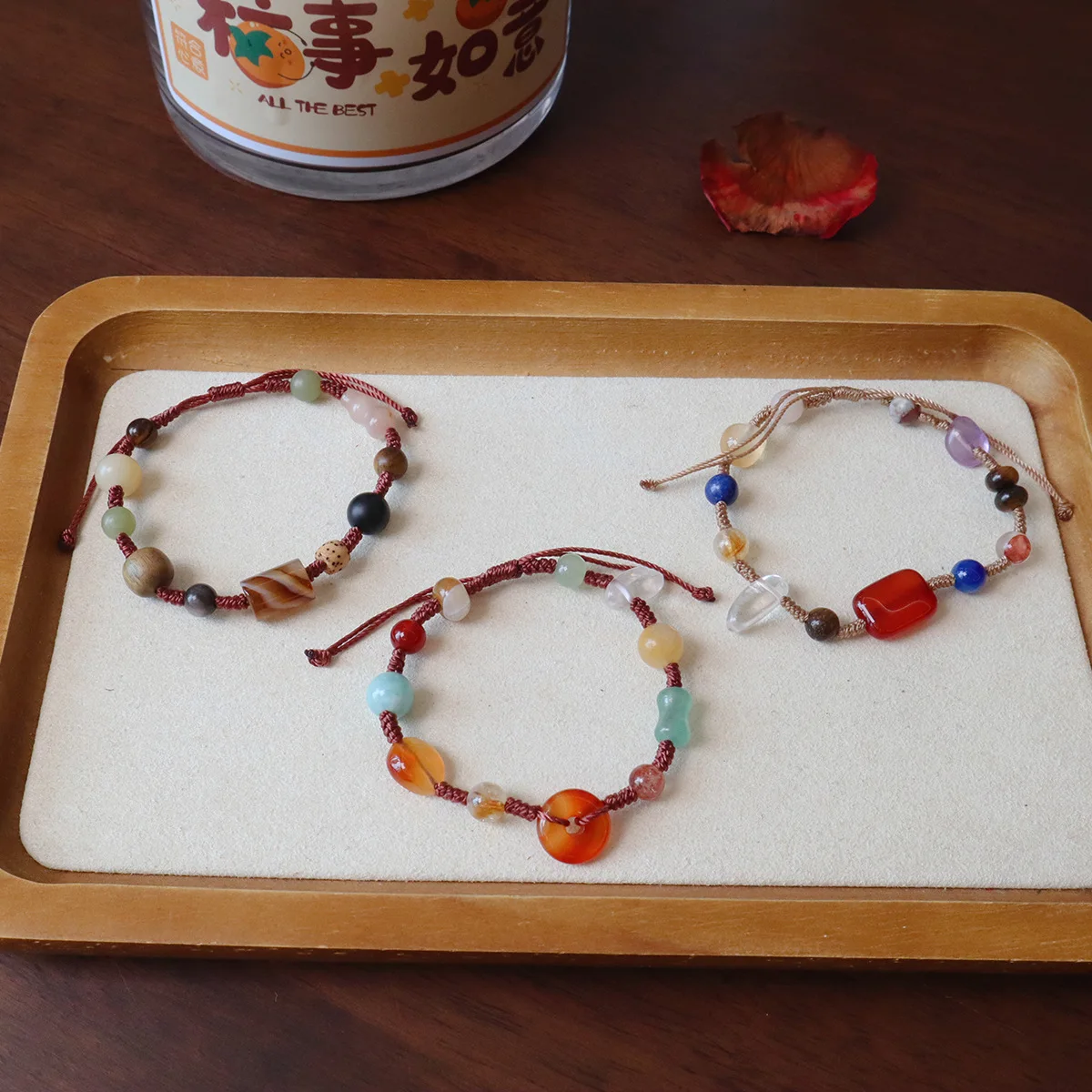 

High Quality Handmade Braided Bracelets Natural Crystal Stones Agate Good Luck Amulet Bracelet for Women Men Couple Gifts 1642