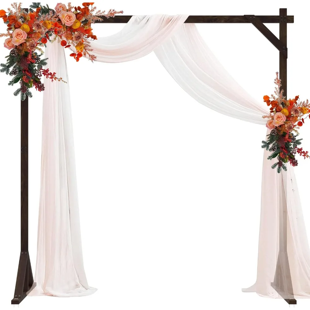 

7.2FT Wooden Wedding Arch Stand Square Wood Arch Wedding Arbor for Ceremony Party Proposal Scene Garden Beach Forest