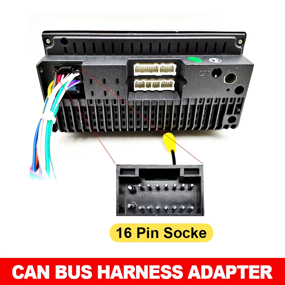 Wiring Harness CAN Bus Decoder, BSI SWC Retention 16Pin Android Radio Loom for Peugeot 208 308 for Citroen for V-W 16 pin plug