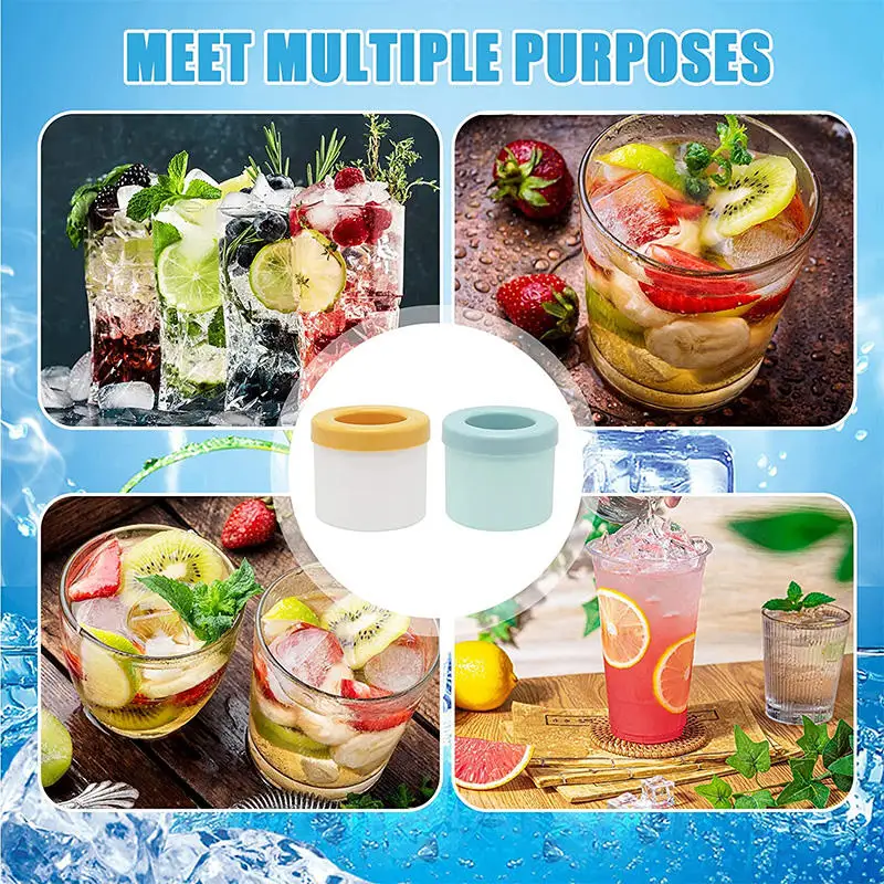 Food Grade Silicone Cylindrical Ice Mold, Quick Freezing Ice Cup Tray, Household DIY Ice Making & Storage Container