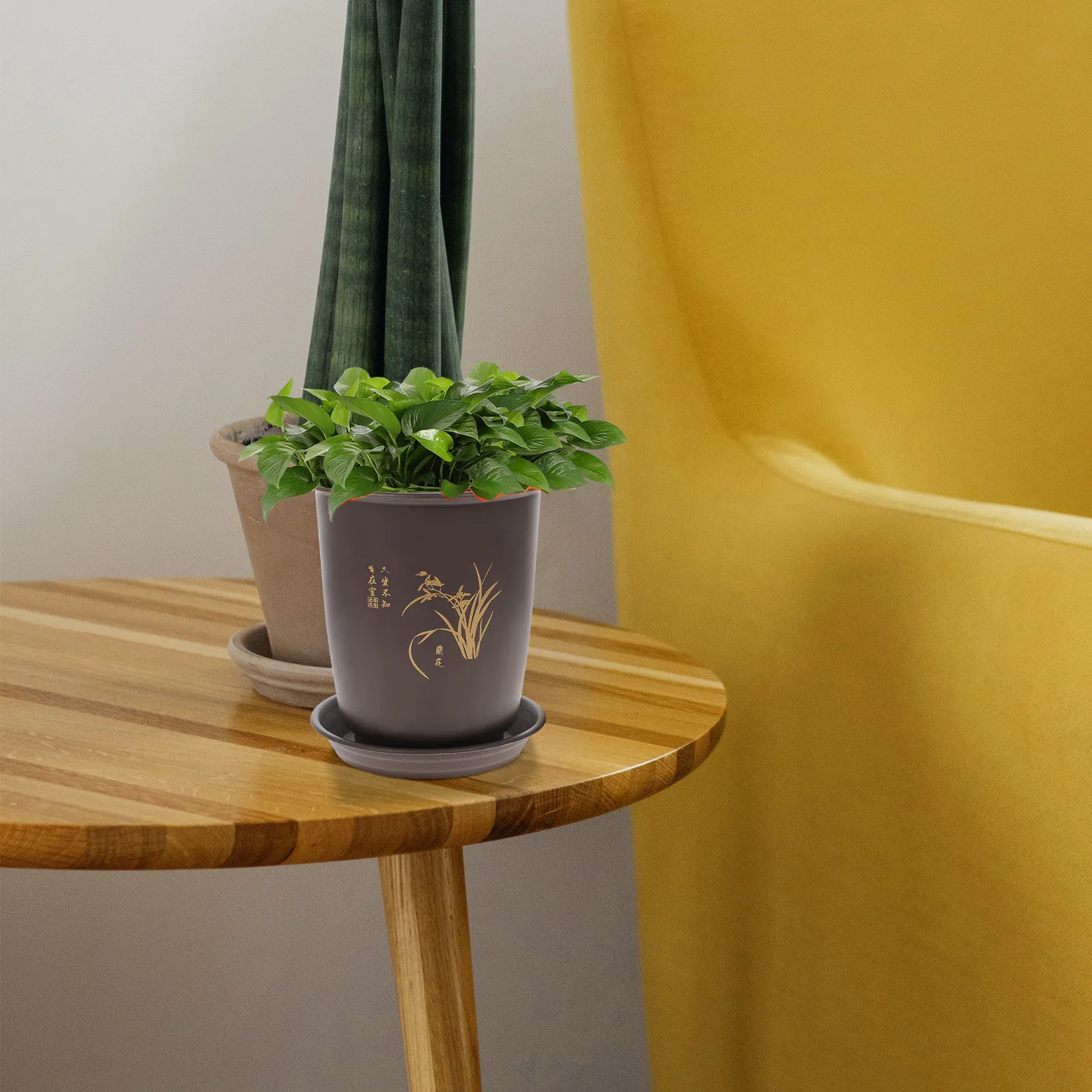 2Sets Breathable Orchid Pots Premium Plastic Plant Containers with Bottom Ventilation Holes for Healthy Root Growth Orchid