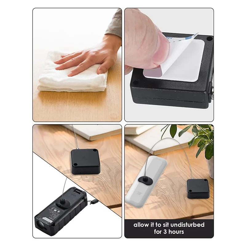 【สาย USB-C】สายรัดรีโมทคอนโทรลแบบยืดหดได้, ล็อคสายเคเบิลระยะไกล, ล็อครักษาความปลอดภัยรีโมทคอนโทรล 6.6Ft /2M สําหรับทีวีและ DVD 4 ชิ้น