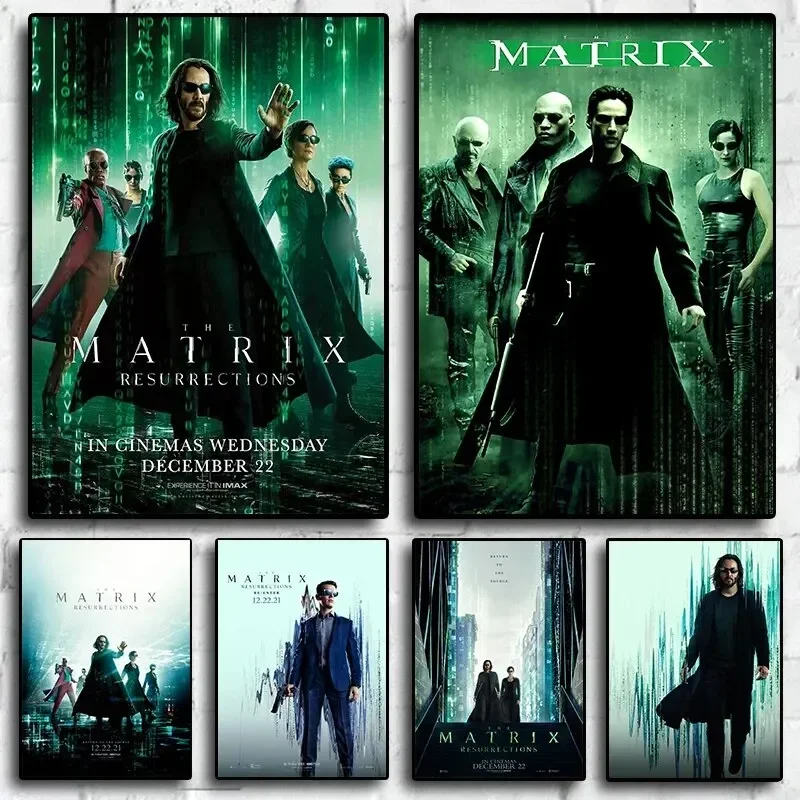 Klassischer amerikanischer Film das Matrix-Auferstehung plakat, hochwertige Leinwand, Retro-Kunst, ideal für die Wand dekoration zu Hause, perfekt
