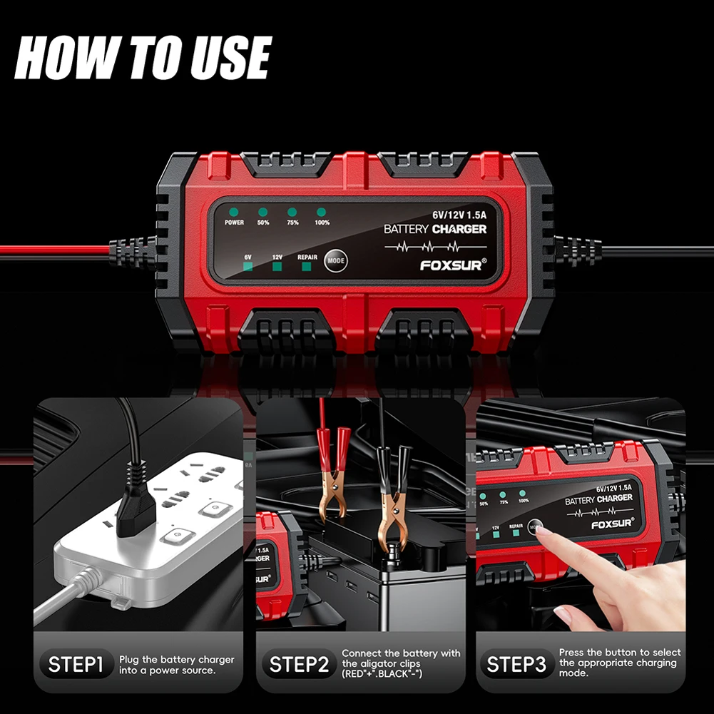 6V/12V 1.5A Car Bat…