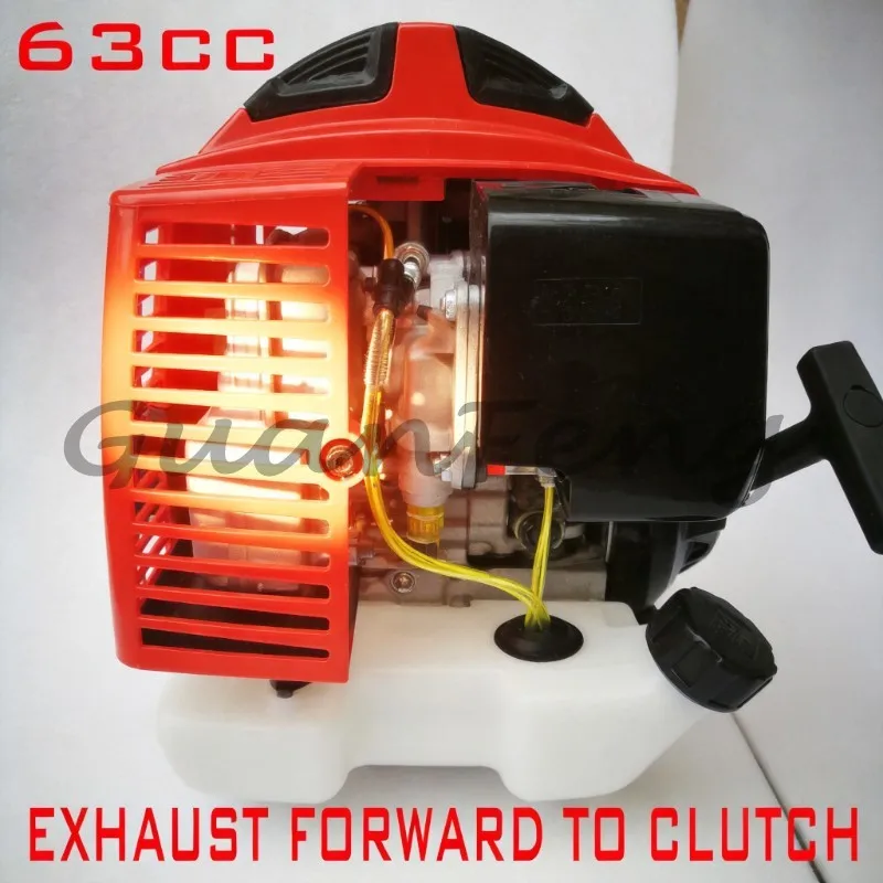 For KASEI 1E48F 63cc Air-cooled, Engine, Motor with Exhaust Pipe, Starter and Clutch