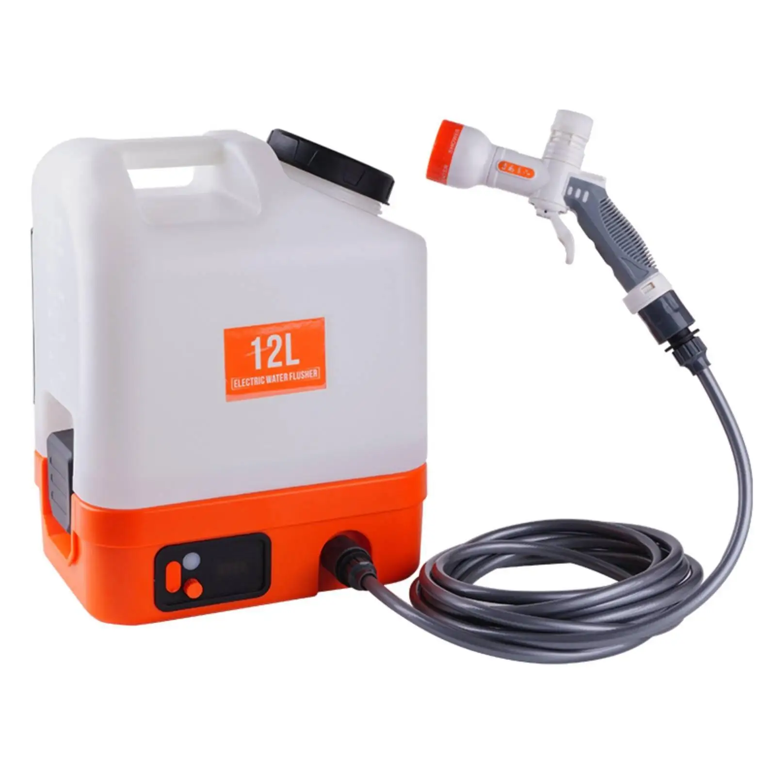Portable Electric Flush Sprayer with Detachable 12L Tank USB-C Rechargeable Water Pump for Car Wash Garden Irrigation