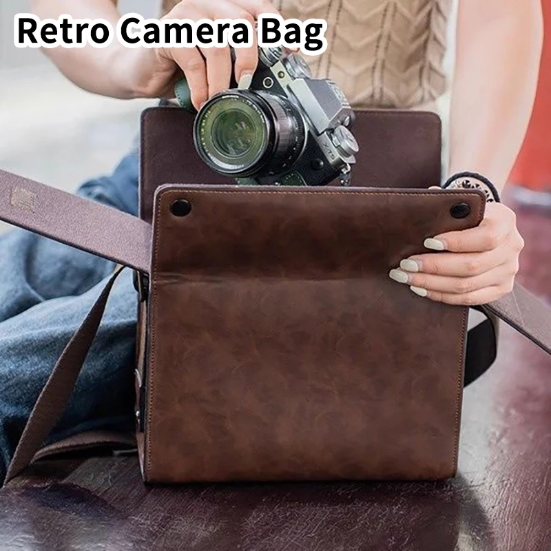

Ретро сумка для зеркальной фотокамеры через плечо, портативная дорожная сумка для съемки на открытом воздухе для Fuji XT5 XS20 XM5 XT50 Sony A7C2 Canon R50