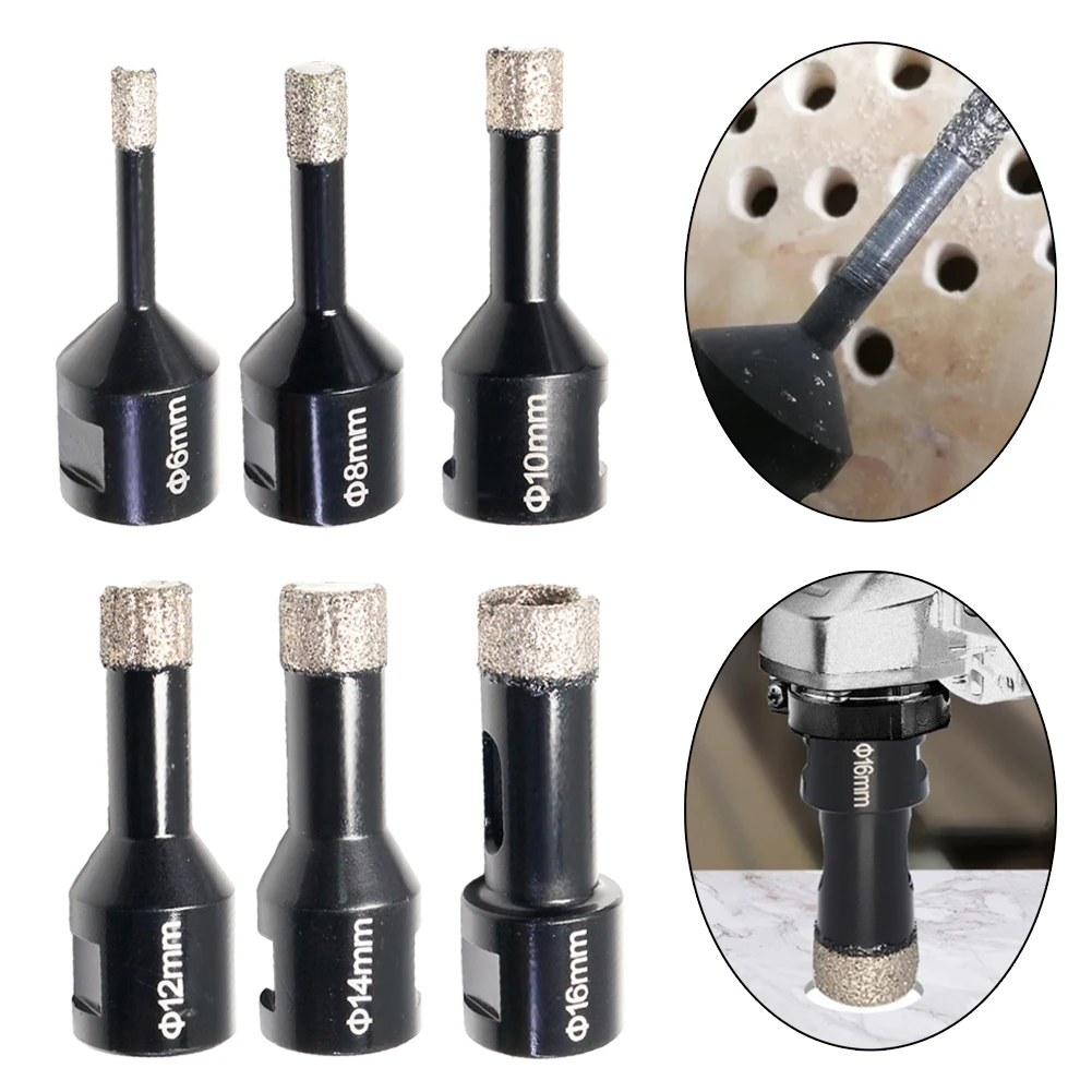 

6-16mm Brazed Diamond Drill Bit Tile Marble Concrete Drill Multi-function Drilling Tools For Angle Grinder