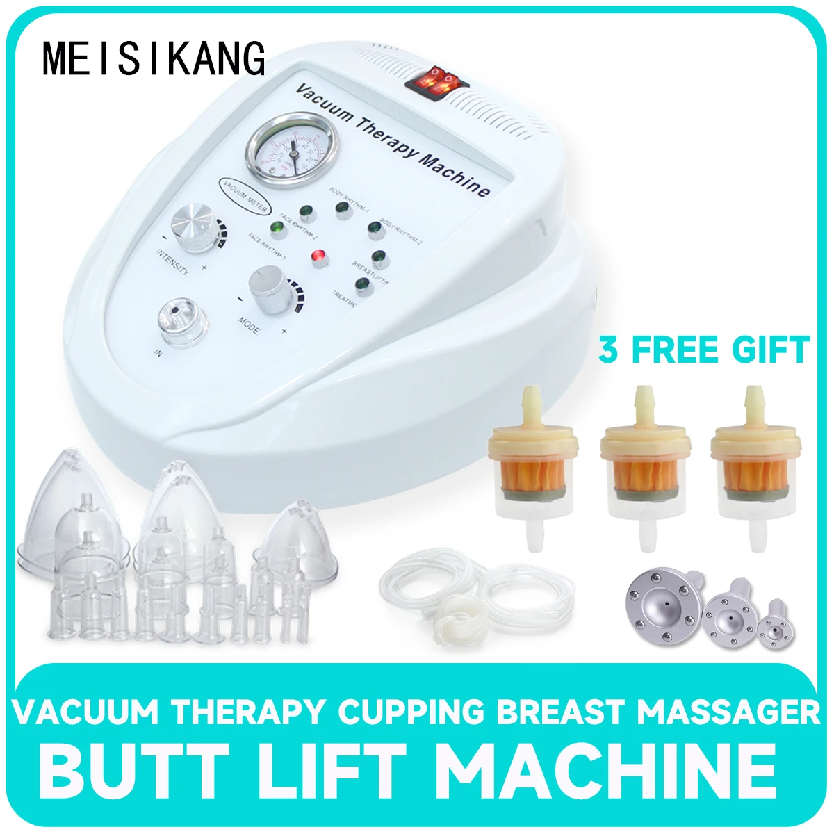 MEISIKANG Vacuum Massage Machine Breast​ Enlargement Machine Pump Cup Body Shaping Massager Tight Butt Lift Beauty Device