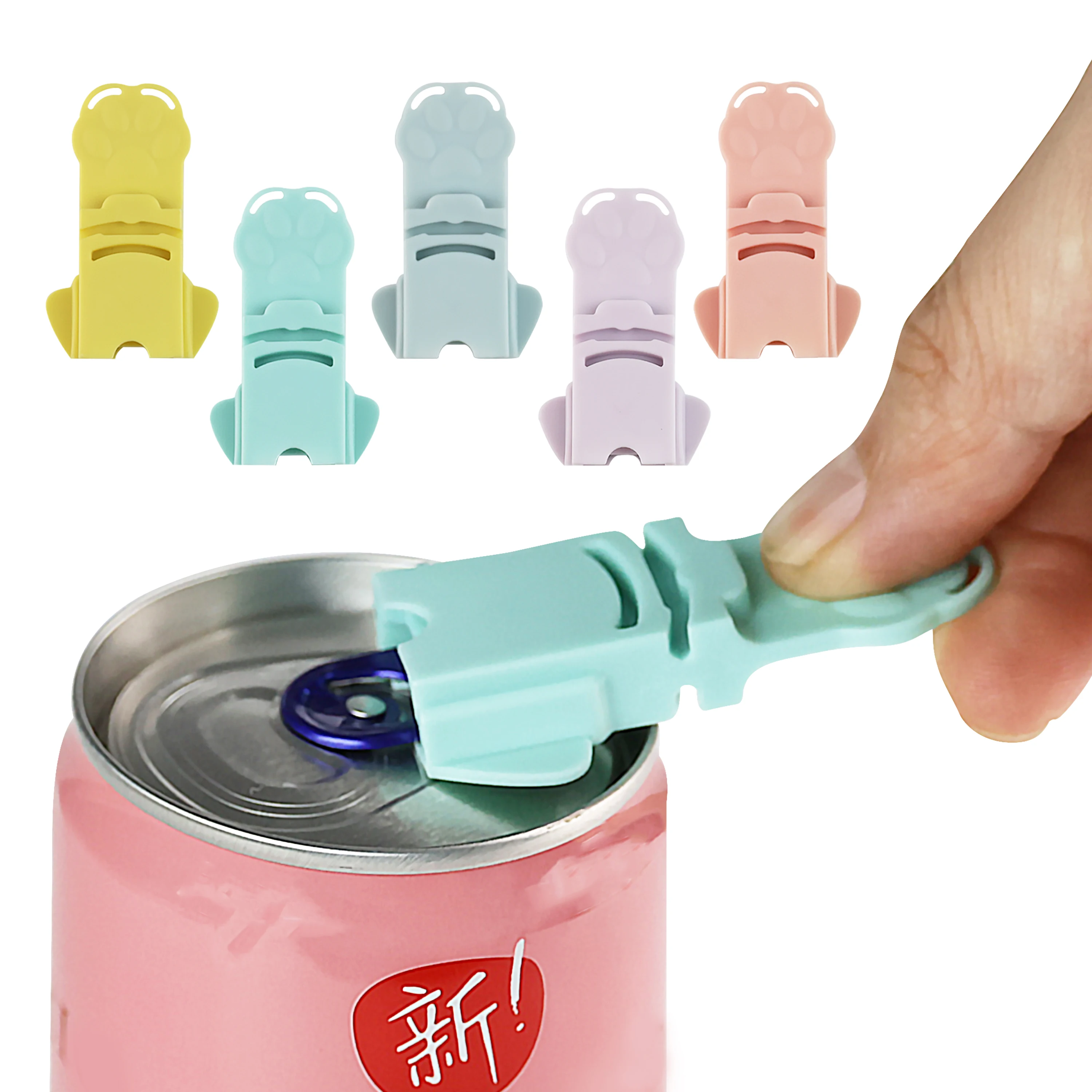 Abridor de latas portátil e simples, reutilizável, removedor de tampa de garrafa de cor macaron, abridor de garrafas com parafuso, ferramentas de cozinha