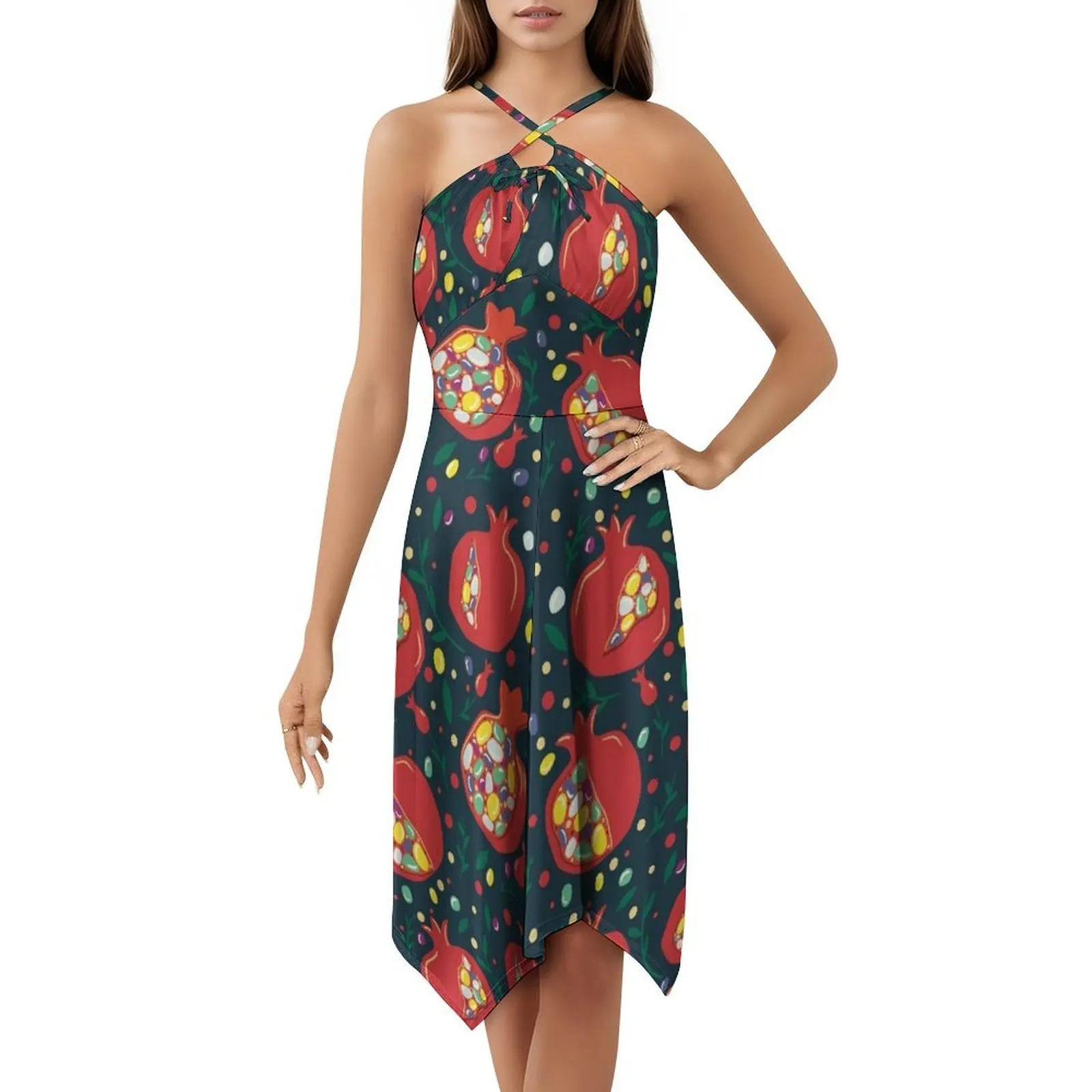 العقيق الأحجار الكريمة نمط الظلام المرأة الشارع الشهير فستان الحفلات العصرية طباعة نادي الملابس للإناث الرمان الرمان الخريف #5