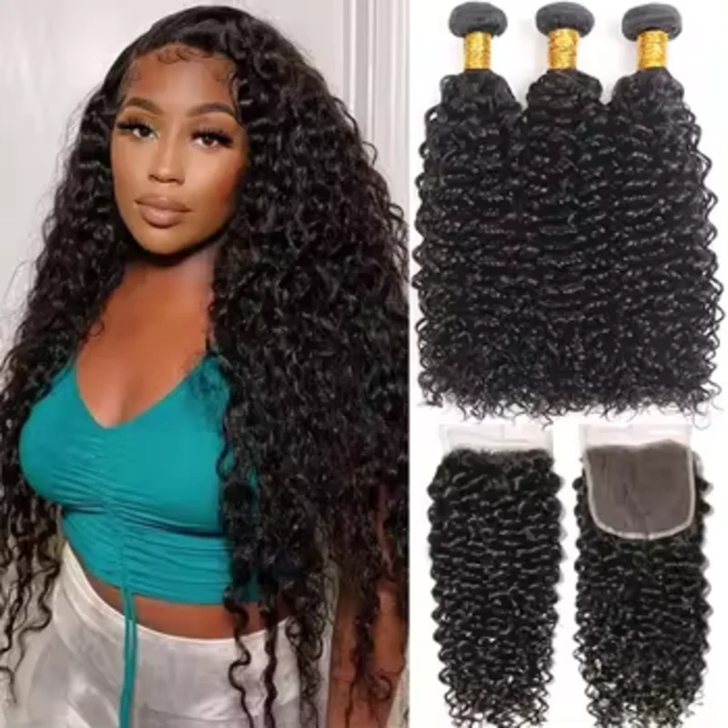 Extensão do cabelo humano da onda profunda para mulheres, 100% cabelo virgem não processado, cabelo remy, 2 pacotes, 3 pacotes, 4 pacotes