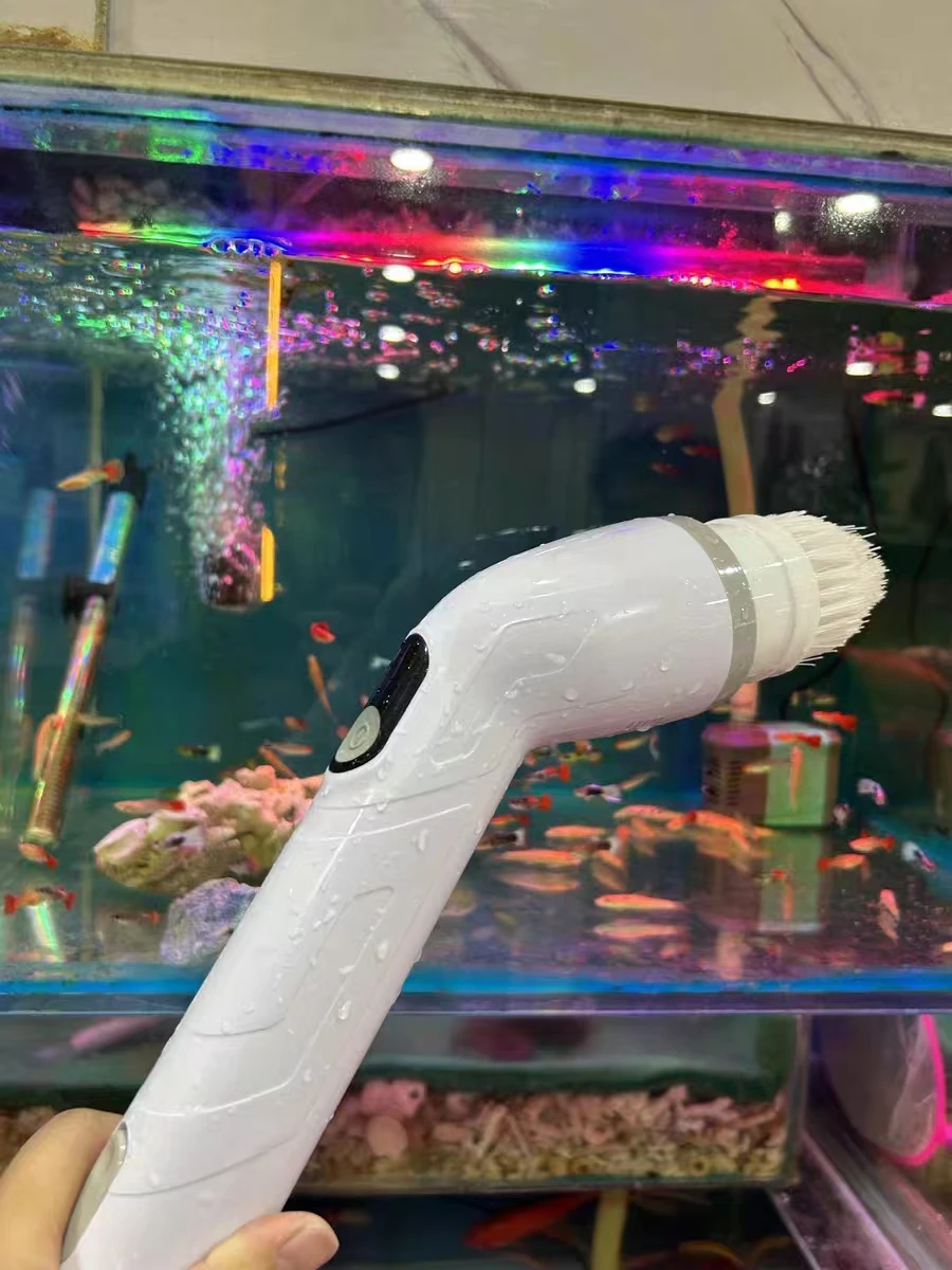 

8-in-1 Digital Display Cleaning Brush - 3-Speed Rotatable LED Light Long Handle Wireless Waterproof for Home/Car Cleaning