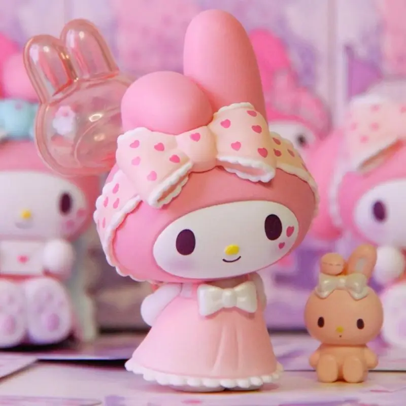 Sanrio pijamas cariño caja ciega muñecas lindas juguetes de moda decoraciones de mesa decoraciones y juguetes my melody kuromi