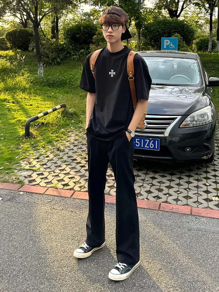 

Мужские брюки Cleanfit Bla с плиссировкой и расклешением, молодежные, осенне-зимние, свободные, широкие, повседневные, прямого кроя, джинсы