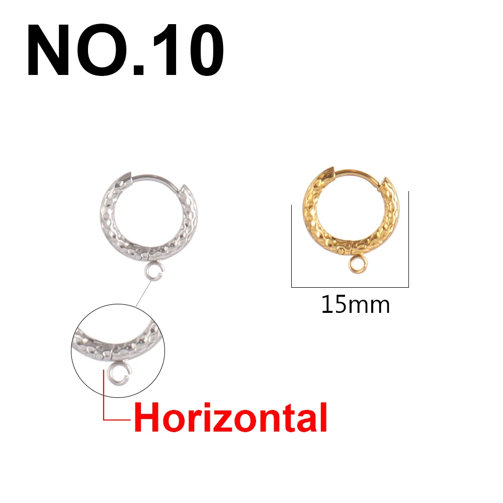 10pcs 316L Stainless Steel Earring Hooks with Loops
