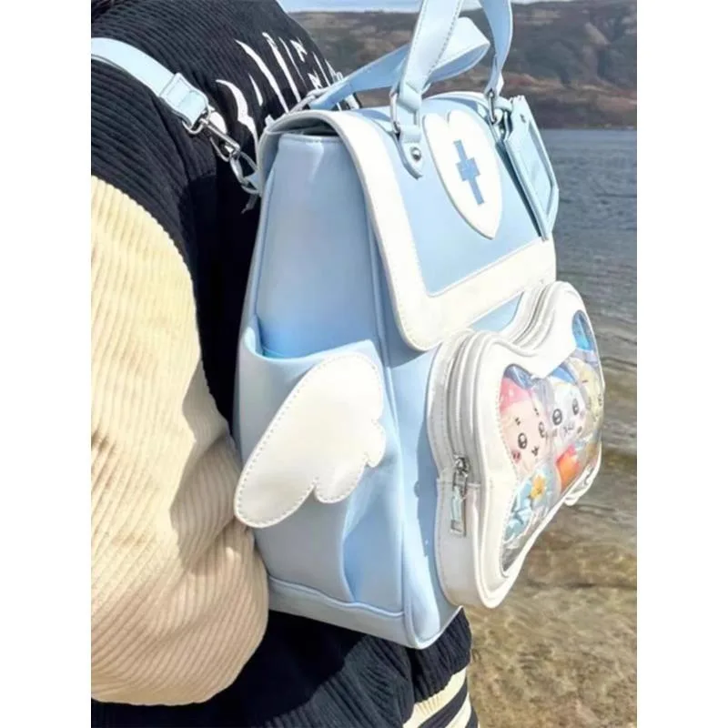 Ita-mochila transparente japonesa para mujer, Bolsa Escolar bonita, para adolescentes, para primavera, 2024