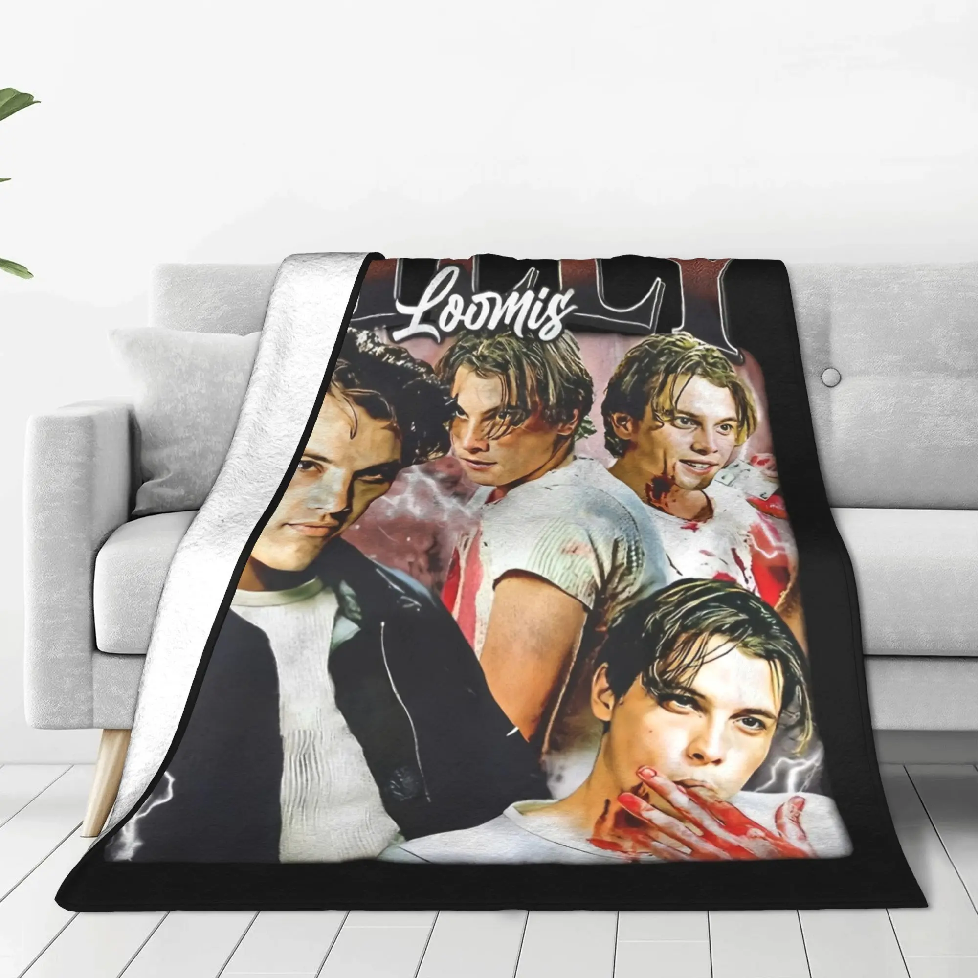 فيلم رعب الصراخ بيلي لوميس البطانيات الفانيلا كل موسم متعددة الوظائف لينة رمي بطانية للمنزل فراش خارجي يلقي #2