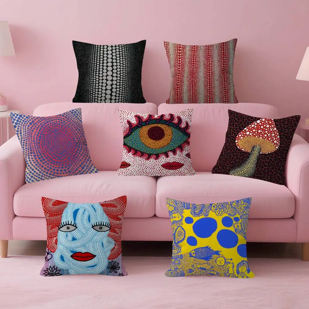 

Японская персонализированная наволочка Яёи Кусамы для детской спальни, декор для вечеринки, подарок на день рождения ребенка