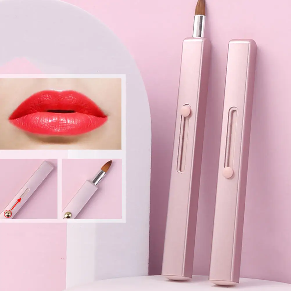 1 Brocha de Maquillaje Multiusos de Doble Punta, Diseño Grueso y Fino para Labios, Delineador y Corrector