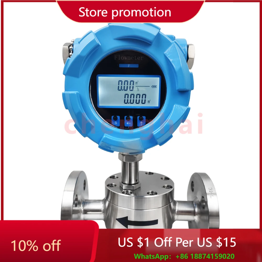 

Jingjie Digital Display Flow Meter Threaded Connection 4-20mA Mechanical Counter Pure Impurity Free for Measuring Water Liquid