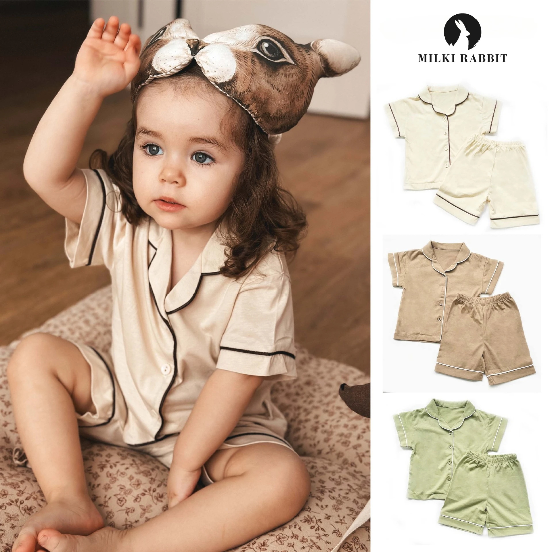 Summer Kids Boys Girls Pajamas Lounge Wear Clothing Sets Baby Short Sleeve Top Shorts Suit