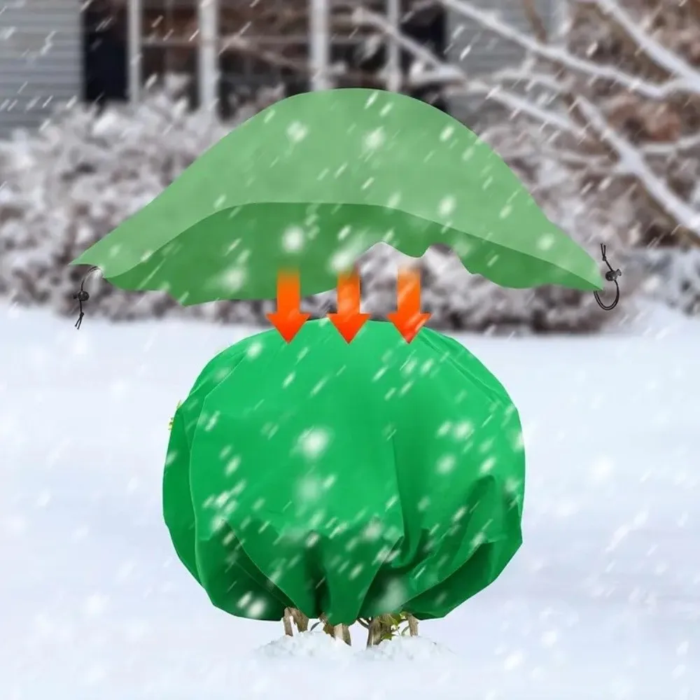 أغطية نباتات قابلة لإعادة الاستخدام، إغلاق برباط، بطانية صقيع غير منسوجة قابلة للتنفس، حماية من الشتاء، حقيبة مضادة للتجمد للحديقة الشتوية #5