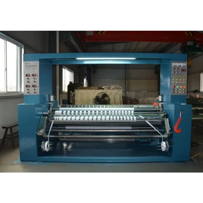 YG Plc Control Polyester Taffeta Fabric Wash Care Label Cutting Machine Slitting Garment Fabric Slitter Rewinder Machine