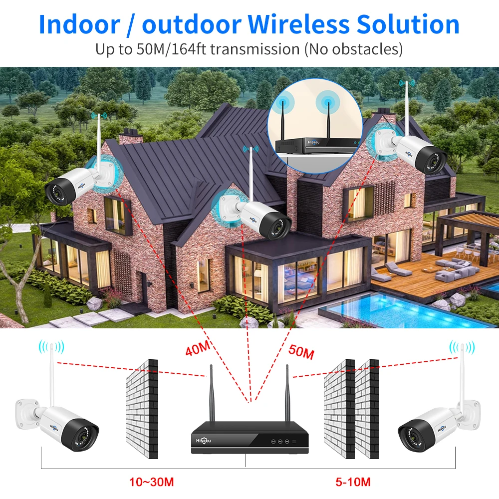 Hiseeu 16CH NVR 3/5MP WIFI IP Camera Security Kit Night Vision Human Detection 2-way Audio Outdoor CCTV Surveillance System Set image 6
