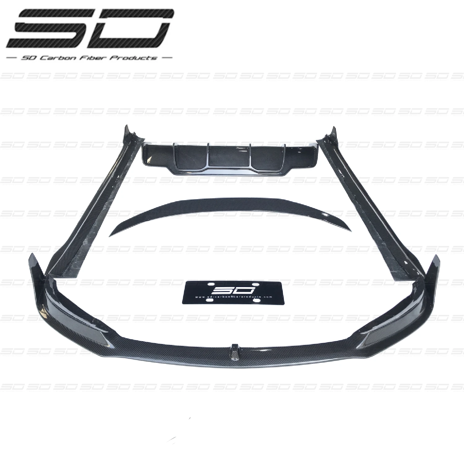 Facelift High Quality V Style Dry Carbon Fiber Front Bumper Side Skirt Body Kits For T Model 3