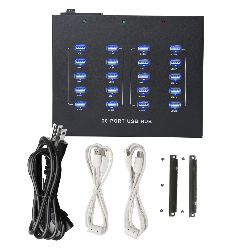 Sipolar Industrial 20 Port Isolated Usb 2.0 Super Hub with External Power Supply for Recorder 3G LTE Modem