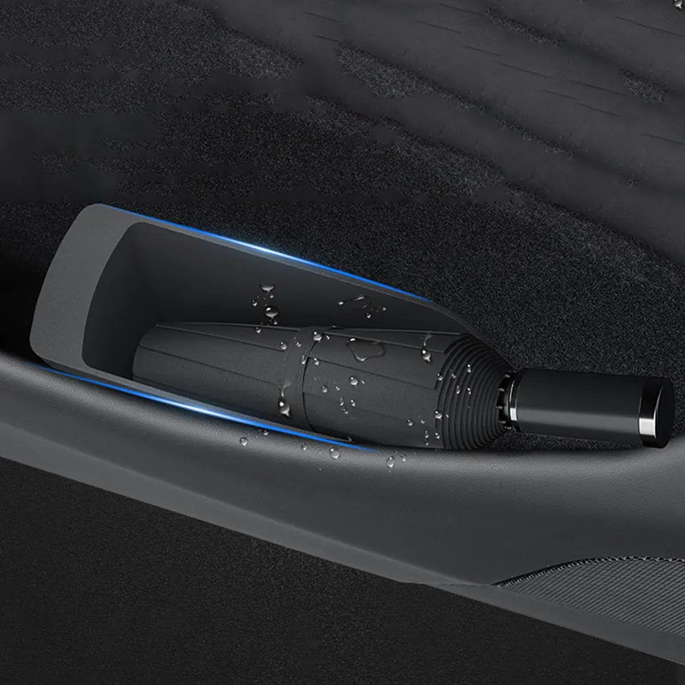 

For Model Y Juniper 2025 2026 Car Door Organizer Trays for Tesla Model 3 Highland 2024-2026 Door Slot Storage Box TPE Material