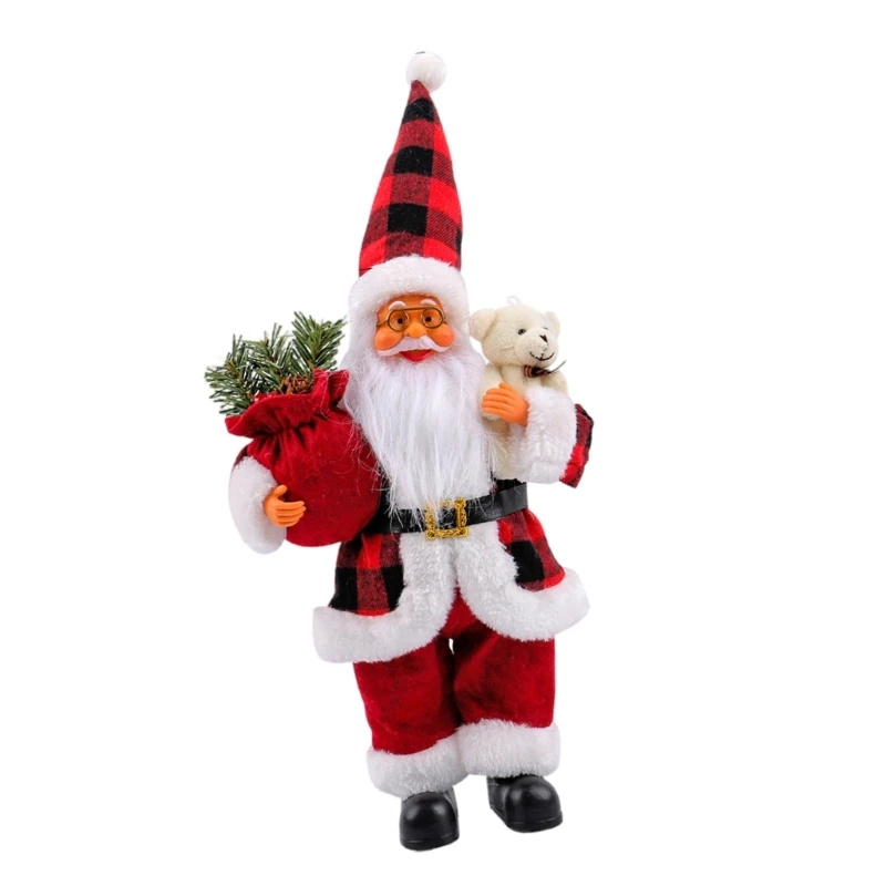 Elegant Charm Santa Figure Tall Styles Christmas Ornament Portable Accessory Stylish Designs for Home Display Solution B03D