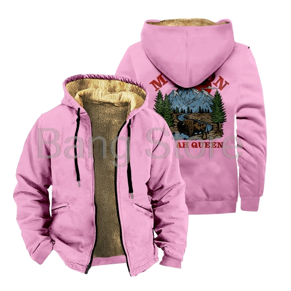 يوسييا كوين جبل. سترة Zion بسحاب للنساء والرجال بأكمام طويلة وسميكة للشتاء معطف ملابس الشارع #5