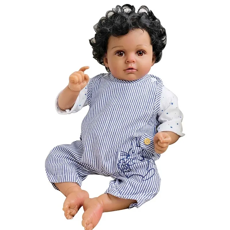 55 ซม.ผิว Arianna ตาสีน้ําตาลทารกแรกเกิดตุ๊กตาเด็กทารกสําหรับเด็กวันเกิด Xmas ของขวัญ
