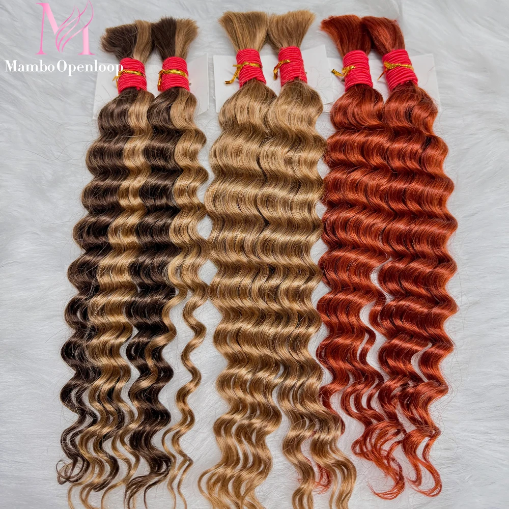 

Mambo Boho Braids Человеческие волосы Плетение волос Глубокая волна без утка Бразильские человеческие волосы Необработанные цветные волосы оптом для плетения