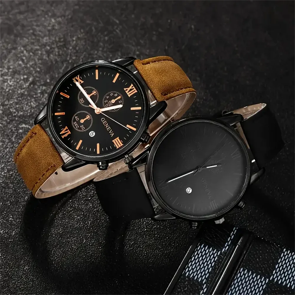 2 pieces of fashionable quartz watch for men and women, suitable for women to wear