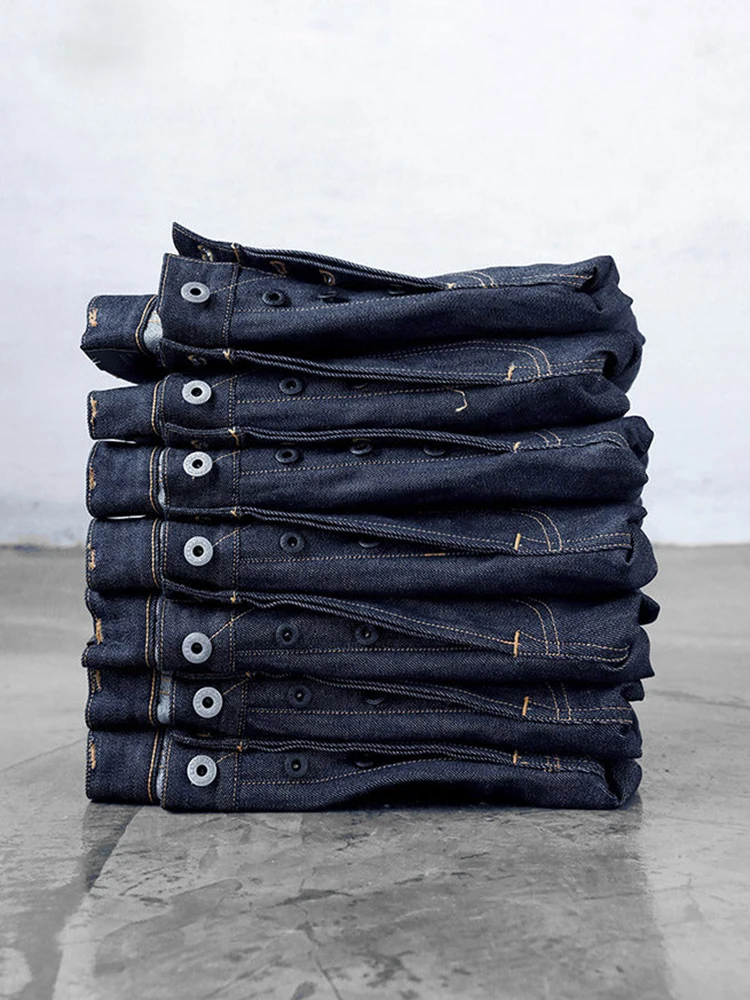 Red Tornado 511XX-0001 16oz Pink Line Selvedge Denim Jeans for Men Straight Fit Slim Silhouette