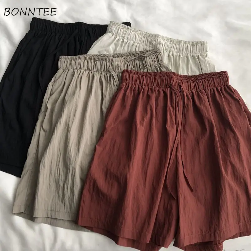 

Wide Leg Shorts Women Loose Casual Vintage Simple Prevalent Sporty Summer Literary Harajuku High Waist Korean Style Lazy Female