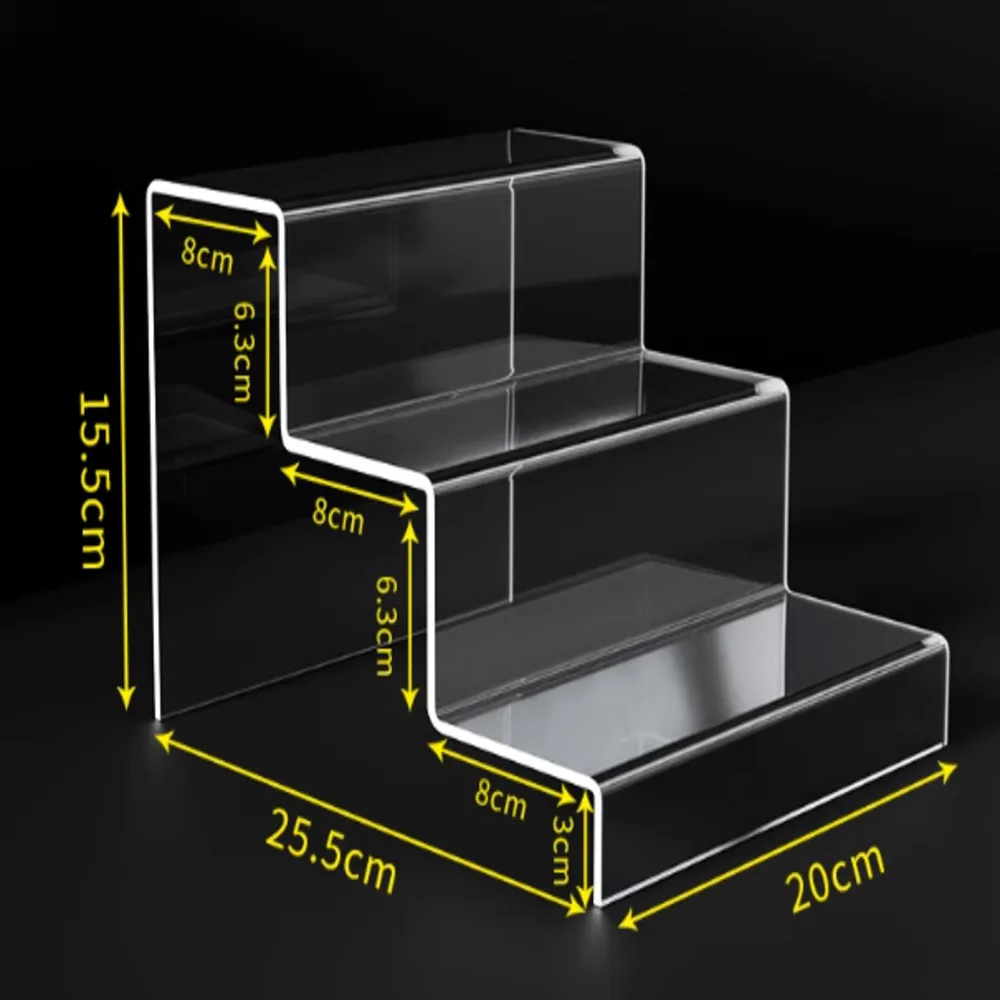 

Трехслойная акриловая полка для обуви, прозрачная лестница, стеллаж для хранения косметических дисплеев, 1 шт.