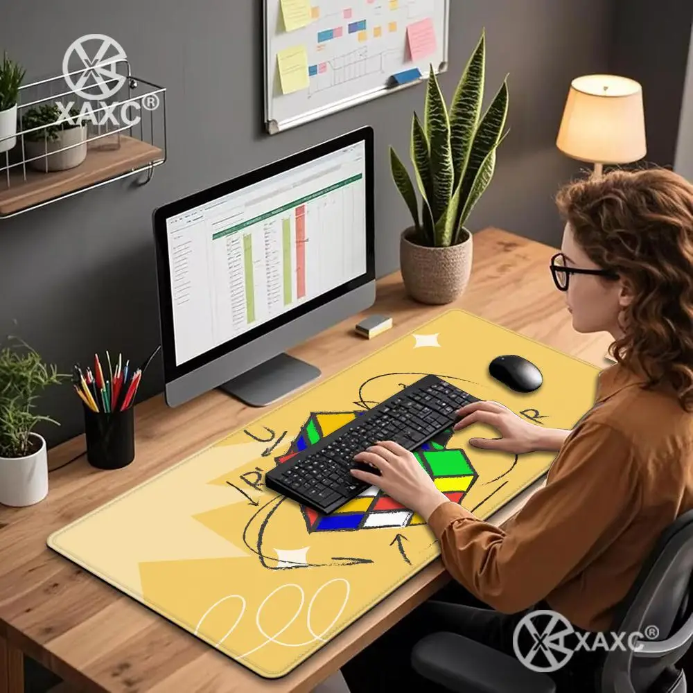 Artistic fantasy Rubik's Cube Mouse Pad rubber anti-slip Desk Mat pc accessories Gaming mat suitable for work and game HYBXXC